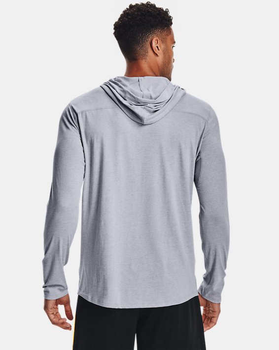 Men's Project Rock Long Sleeve T-Shirt Hoodie, Gray, pdpMainDesktop image number 1